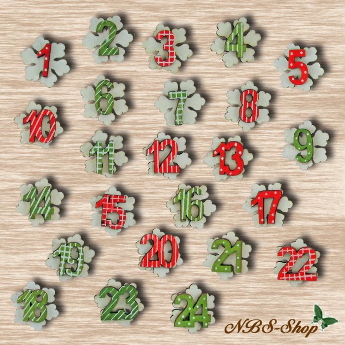 Holz-Zahlen für den Adventskalender
