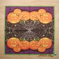 Motivserviette - Kürbisgesichter