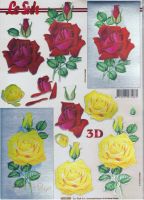 3D Stanz-Bogen Rosen rot & gelb / metalic