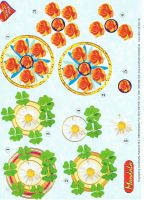 3D Bogen Mandala Klee und Rosen