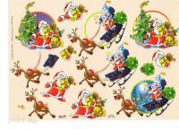 3D Bogen Weihnachtsmann mit Schlitten