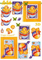 3D Bogen Küken im Ei