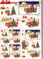 3D Bogen Weihnachtsmann am Baum 3er