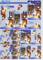 3D Bogen Wichtel auf dem Dach 3er