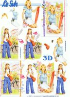 3D Bogen Mädchen mit Skateboard