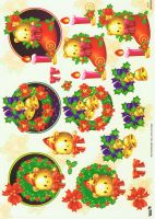 3D Bogen Teddy und Glocken