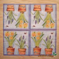 Motivserviette - Narzisse im Topf