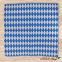 Motivserviette - Rauten in blau-weiß