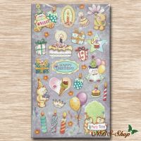 Bunte Sticker zum Geburtstag