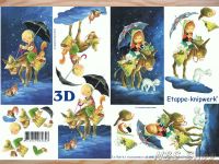 3D Bogen Winterkinder auf einem Esel