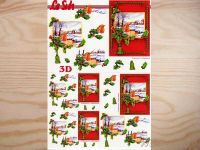 3D Bogen Karte mit Landschaft 3er rot
