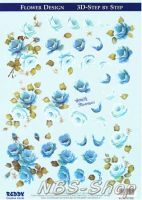 3D Bogen Rosen blau