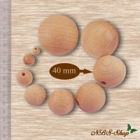 Holz - Kugel durchgebohrt - 40mm