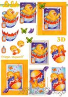 3D Bogen Küken im Ei