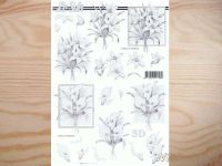 3D Bogen Blumen in schwarz-weiß