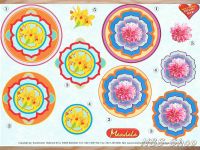 3D Bogen Mandala Narzisse und Nelke