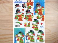 3D Bogen Schneemann mit Laterne