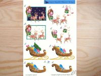 3D Bogen Weihnachtsmann - Schlitten