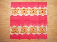 Motiv-Taschentücher - Teddy mit Rose